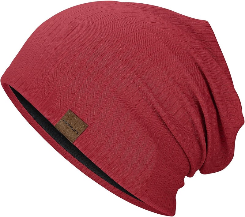 HAMUNI Slouchy Beanie for Men Women Soft Lightweight Running Beanie Hat Chemo Cap Skull Cap - Image 1